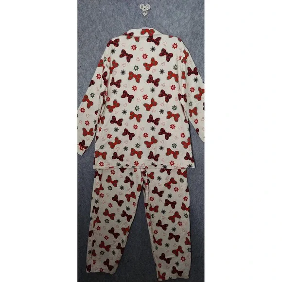 Disney Parks Authentic Women Pajamas Set 2XL Flannel Minnie Mouse Christmas Pant - Picture 7 of 11